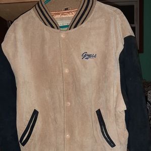 Leather varsity jacket